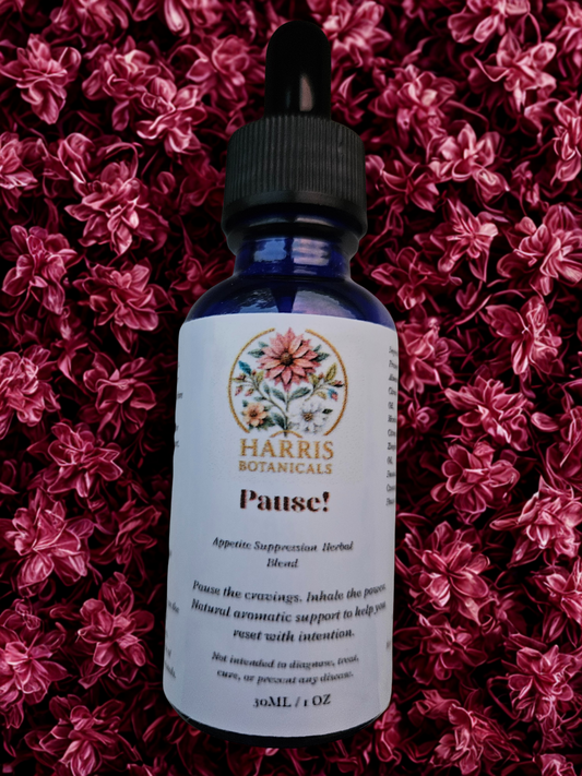 Pause! herbal appetite suppressant belly oil with chamomile, ginger, and bergamot – Harris Botanicals