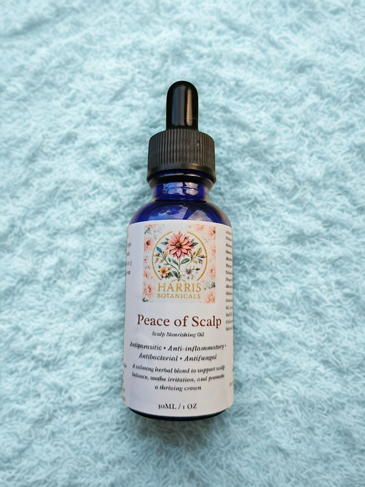 Peace of Scalp anti-parasite scalp oil with neem, tea tree, and lavender – Harris Botanicals